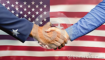 large traders shaking hands Stock Photo