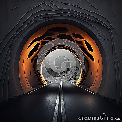large ultra realistic tunnel Stock Photo