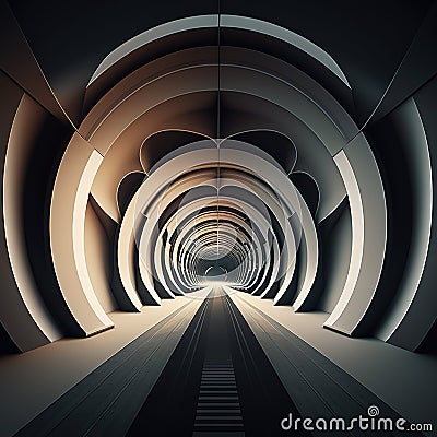 large ultra realistic tunnel Stock Photo