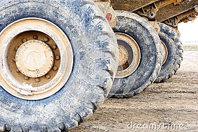 Vehicle Tires Earthmover Machine Work Editorial Stock Photo