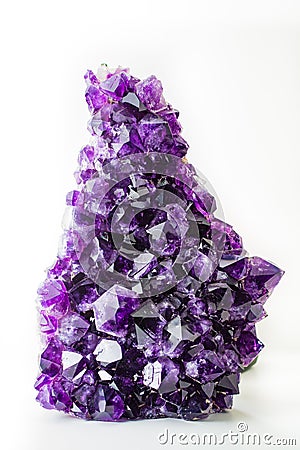 Large violet amethyst semiprecious crystal close up Stock Photo