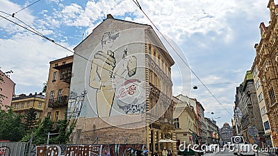 Large wall painting Editorial Stock Photo