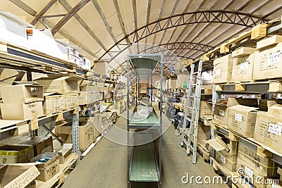 Large warehouse of sport equipment Stock Photo