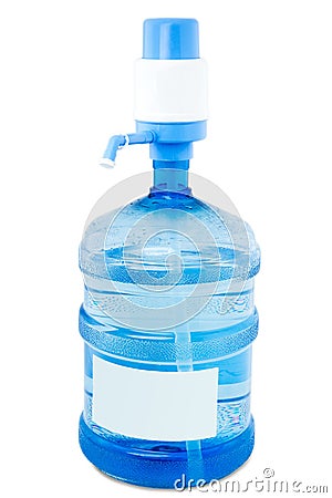 Large water bottle with pump Stock Photo