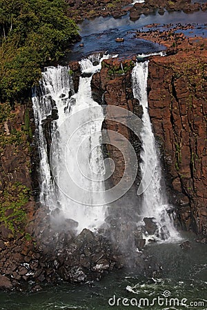 Large Waterfall in Foz do Iguassu Brazil Stock Photo