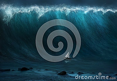 Large wave Stock Photo