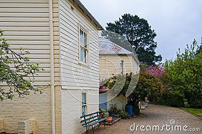 Old wooden apartment house in Australia Stock Photo