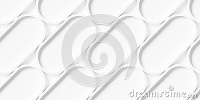 Large white diagonal ellipse border rows geometry shapes background wallpaper banner pattern, flat lay top view from above Cartoon Illustration