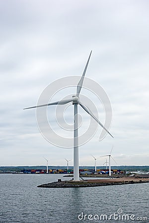 Large wind turbines near Gothenburg, Sweden. Editorial Stock Photo
