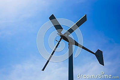 Large wind turbines are used to produce electricity. Used as a clean energy and beautiful sky Stock Photo
