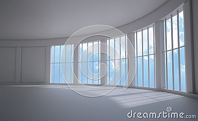 Large window interior view Stock Photo