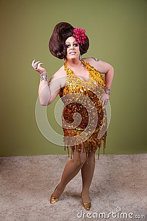 Large Woman With Hand On Hip Stock Photo