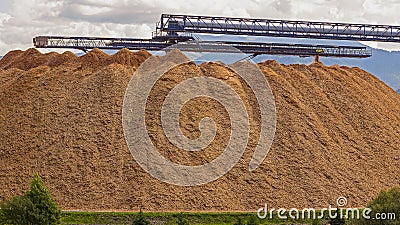 Large wood chip processing facility Stock Photo