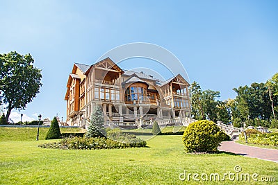 A large wooden mansion Stock Photo