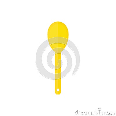 Large wooden spoon vector icon. Yellow outline cooking symbol illustration Vector Illustration