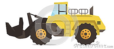 Large yellow dredge vector illustration. Vector Illustration