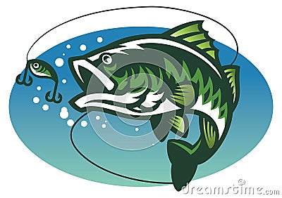 Largemouth bass fish mascot Vector Illustration