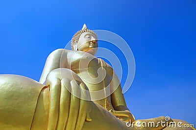 The largest Buddha in the world at Wat Muang Stock Photo