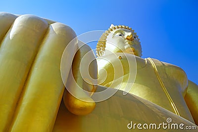 The largest Buddha in the world at Wat Muang Stock Photo