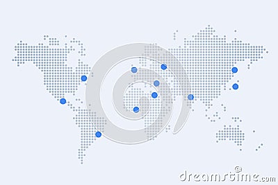 Largest cities in the world map Vector Illustration