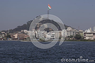 The largest Indian national flag in the world hoisted in ranchi Stock Photo