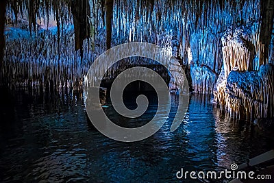 The largest lagoon in Drach Caves Stock Photo