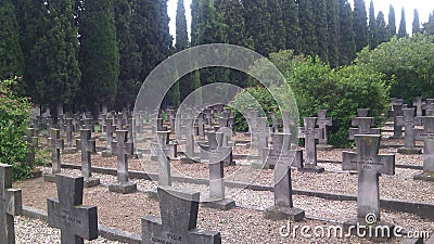 The largest military cemetery in Greece. Editorial Stock Photo