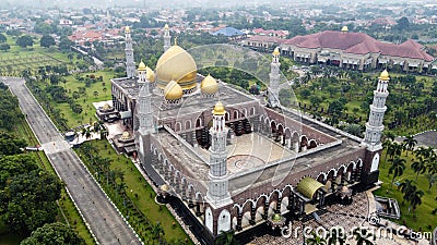 The Largest Mosque Masjid Kubah Emas at Depok, Ramadan Eid Concept background, Travel and tourism Editorial Stock Photo