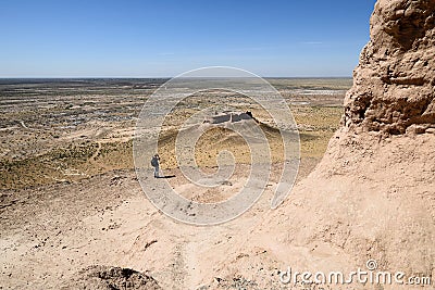 The largest ruins castles of ancient Khorezm Ã¢â‚¬â€œ Ayaz - Kala, Uzbekistan Stock Photo