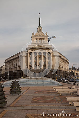 Largo Building in Sofia, Bulgaria Editorial Stock Photo