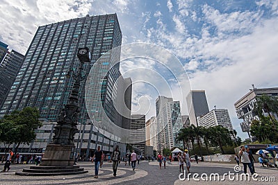 Largo da Carioca Square in Rio de Janeiro Editorial Stock Photo