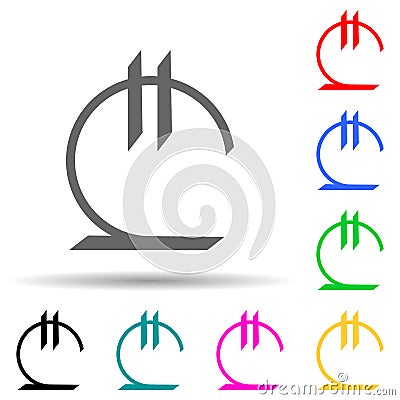 lari multi color style icon. Simple glyph, flat vector of crepto currency icons for ui and ux, website or mobile application Stock Photo