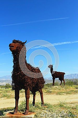 Larma sculpture, Anza Borrego Desert State Park, California Editorial Stock Photo