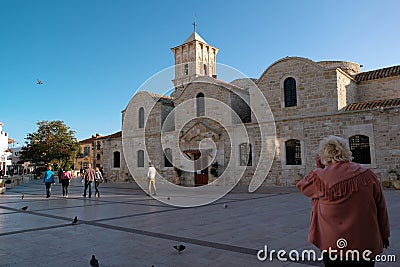 People visiting Saint Lazarus Church in Larnaca, Cyprus Editorial Stock Photo