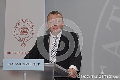 LARS LOKKE RASMUSSEN PRIME MINISTER Editorial Stock Photo