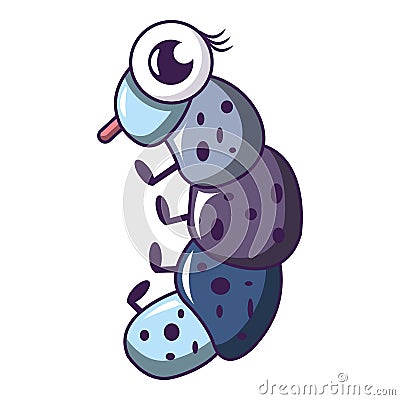 Larva icon, cartoon style Vector Illustration