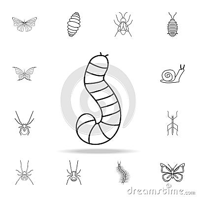 larva icon. Detailed set of insects line illustrations. Premium quality graphic design icon. One of the collection icons for websi Cartoon Illustration