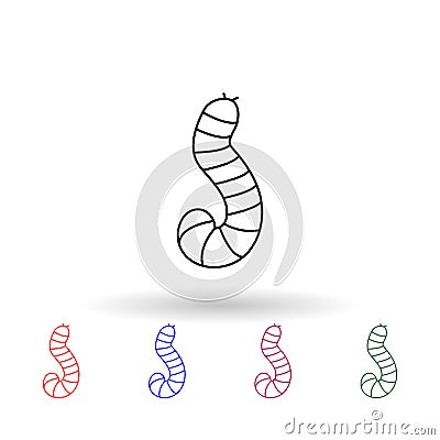 Larva multi color icon. Simple thin line, outline of insect icons for ui and ux, website or mobile application Stock Photo