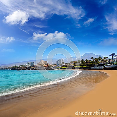 Las Americas Beach Adeje coast Beach in Tenerife Stock Photo