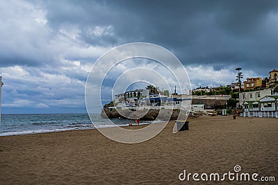 Las casetas del Garraf in Sitges, Barcelona, Catalonia. Editorial Stock Photo