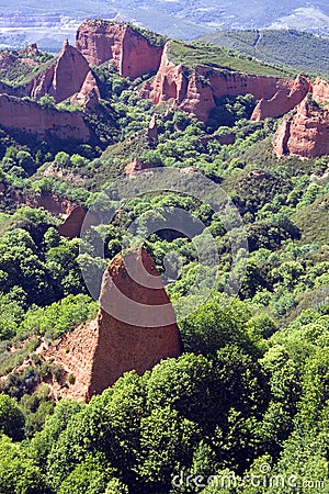 Las Medulas ancient Roman mines, UNESCO Stock Photo