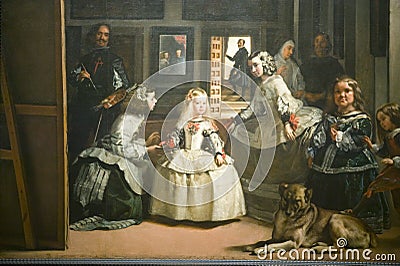 Las Meninas by Velazquez as shown in the Museum de Prado, Prado Museum, Madrid, Spain Editorial Stock Photo