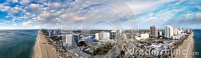 Las Olas Beach aerial view, Fort Lauderdale - Florida Stock Photo