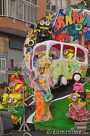 Las Palmas Children Carnival Parade Editorial Stock Photo