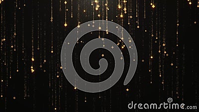 Las partículas del oro que caen oscilan y rielan contra un fondo negro Fondo abstracto para el encanto y la riqueza de la moda libre illustration Las partículas del oro que caen oscilan y rielan contra un fondo negro Fondo abstracto para el encanto y la riqueza de la moda libre illustration