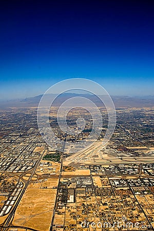 Aerial view over Las Vegas Editorial Stock Photo