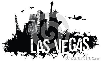 Las Vegas Background Vector Illustration