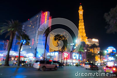 Las Vegas Blurred background night Editorial Stock Photo