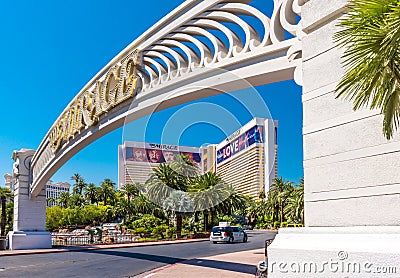 The Las Vegas Boulevard driveway of the Mirage Hotel and Casino Editorial Stock Photo