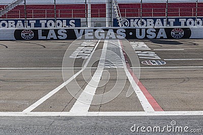 Las Vegas - Circa July 2017: Start Finish line at Las Vegas Motor Speedway. LVMS hosts NASCAR and NHRA events III Editorial Stock Photo